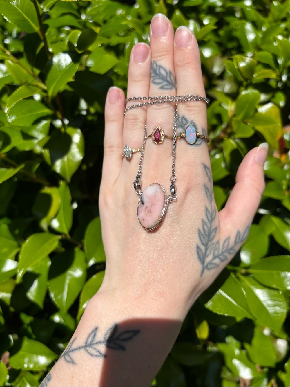 Pink opal interchangeable necklace - Picture 2 of 4